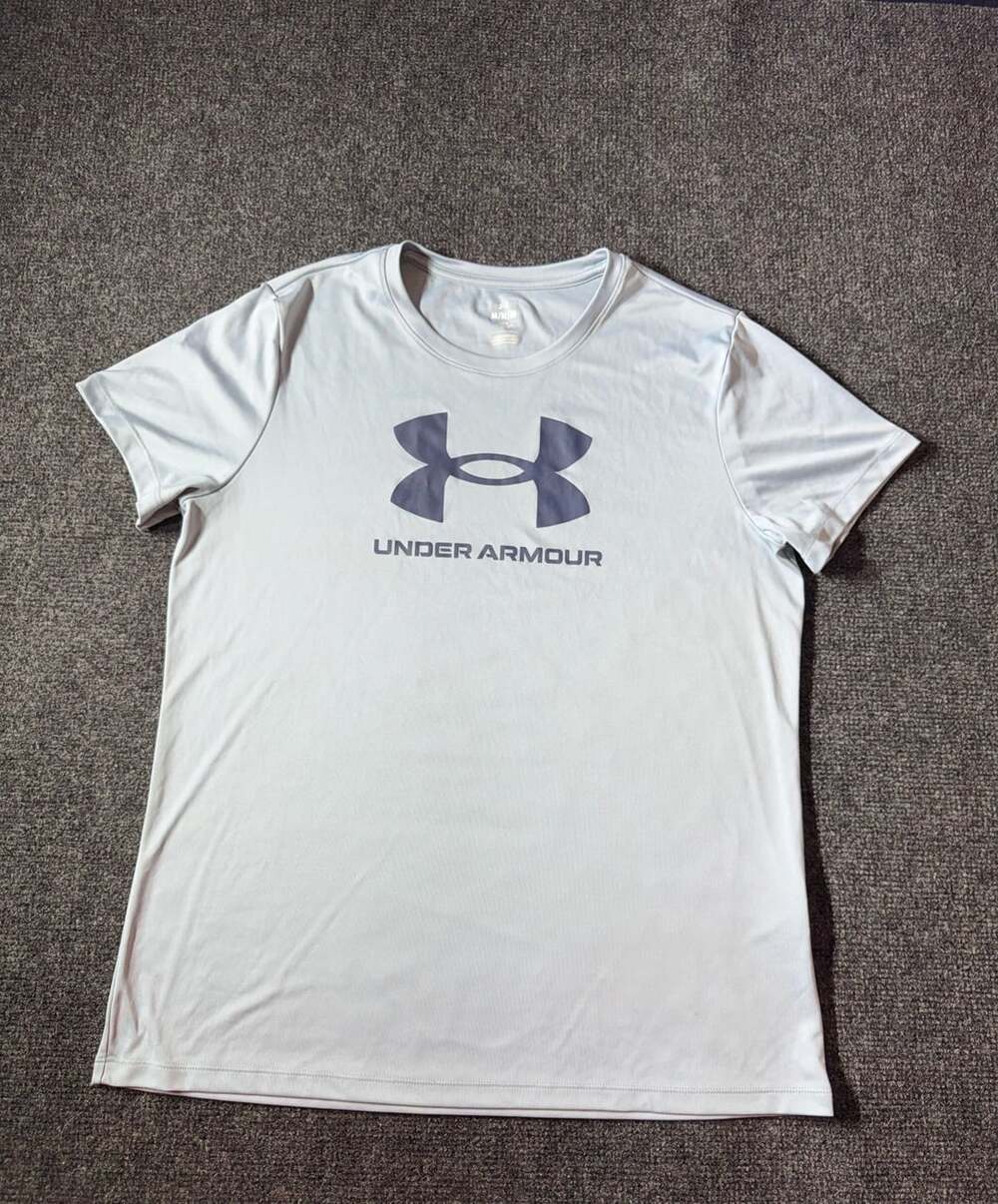 Under Armour Sportstyle Logo Short Sleeve T-Shirt Light Blue Gray Medium
